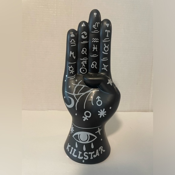 10” Killstar Black Ceramic Palmistry Hand. Halloween Prop - Picture 1 of 4